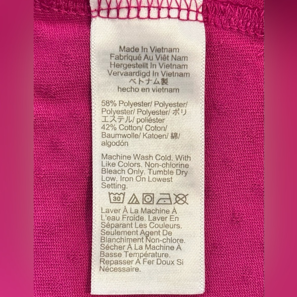 J Crew Factory Clip-Dot Mini Tier Dress. Color Fuchsia. Size Medium - Picture 4 of 5
